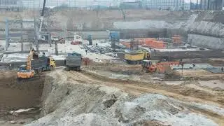 gaur World Smart Street Mall construction in progress