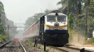 Longest Running Rajdhani in India:TVC-NZM Raj Superbly Accelerating Through Suravalli Stn
