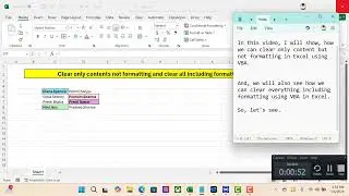 Clear only content not formatting and clear everything in Excel using VBA