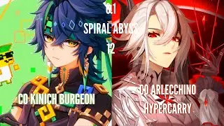 *Viejo* Espiral del Abismo 6.1/6.2 | Piso 12 | Kinich C0 Crepitar | Arlecchino C0 Hypercarry