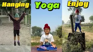 Hanging a long time in age 5 🤗yoga with nature ❤️