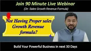 #live  #webinar  on Sales Growth Revenue Fourmula- Grow sales 20 % month to month
