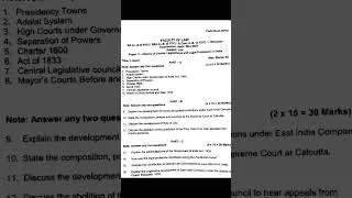 #ballb #bballb #bcomllb 1st yr 1st sem ||history of courts question paper || #osmaniauniversity #llb