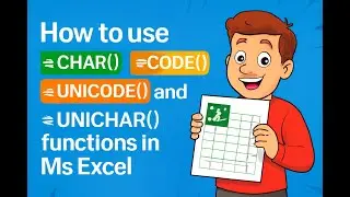 How to use char code unicode and unichar functions in Microsoft Excel@COMPUTEREXCELSOLUTION
