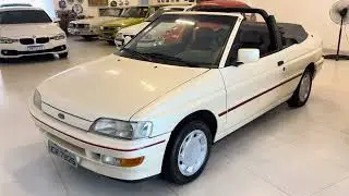 Ford Escort XR3 convers&iacute;vel 1993 bege Nevada com capota vinho e 34 mil km originais 