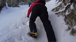 Brown cove crags central gully winter