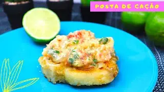 POSTA DE CAÇÃO FRITO COM UM MOLHO ESPECIAL