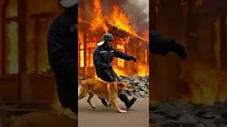 Un pompier sauve un chien du feu 🔥 🔥
