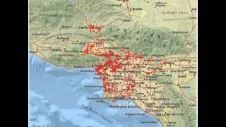 Visualization of Foursquare check-in data in Los Angeles County (1/2014-11/2014)