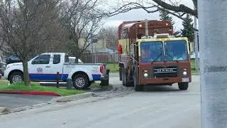 Miller Waste Mack  Garbage Truck Etobicoke Toronto Garbage Pickup Winter 2017