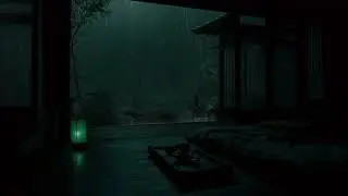 Calm Rain Sounds in a Japanese Room (No Ads) | Night Garden Ambience for Relaxing Sleep