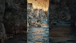 view of the borselva river flowing in the deep gorge of the silfar canyon,