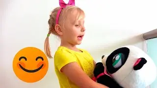 Alice's New Fluffy Panda Friend: Fun at the Trampoline Park with Slides and Bouncing Joy! 🎉