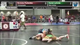 1144 Schoolboy 136 Nicholas Pavlechko Pennsylvania vs Xavier LaCorte New Jersey 8571387104
