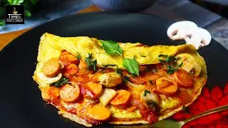 Mushroom and chicken sausage omelette! 