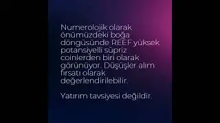 Boğa D&ouml;ng&uuml;s&uuml;nde REEF S&uuml;prizi #numeroloji #&ouml;ng&ouml;r&uuml; #kriptopara #reef #coin