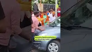 Taking showers on busy #Mumbai roads in protest. #briefchaat #marathaquota #marathareservation