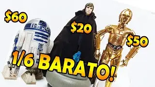 Coleccionismo barato de escala 1/6 de Star Wars: el R2-D2, C-3PO y Luke Skywalker mas baratos