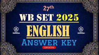 27th WB SET 2025 English Answer Key