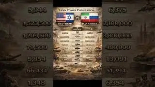 World War Allies? USA & Israel vs Iran & Russia Land Power Comparison.