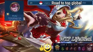WTF LifeSteal Best Build Ruby 2021 | Hampir Gk mati - Mobile Legend