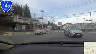 国道145号線　群馬県吾妻郡長野原町羽根尾交差点 ⇒　群馬県沼田市下川田町交差点　等速　Japan　National highway　145　Naganohara Town　⇒　Numata City
