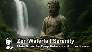🌿 Zen Waterfall Serenity | Flute Music for Deep Relaxation & Inner Peace