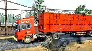 Waaaw Driver Truck vs Broken Roads | Speed Bumps | #spintires #mudrunner American Wilds Part-27