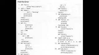 Найдите ошибку в функциях Python.