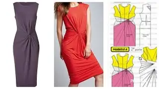 Easy twist/ knot front dress cutting and stitching (EASIEST METHOD)
