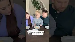 Seeing if our son will share his cookies!🍪👀 COOKIE CHALLENGE! #shorts
