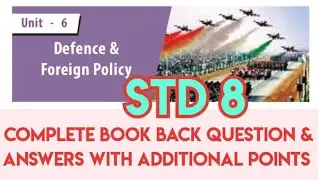 Defence and foreign policies std 8 book back question and answers