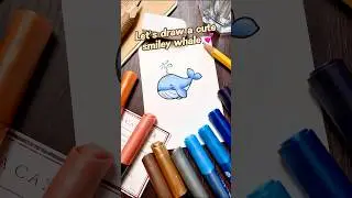 Draw a cute whale in 15 seconds, easy and fun.🐳🤩 #whale #sketch #easydrawing #cutedrawing #cuteart