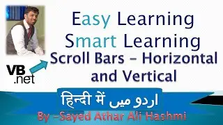 Vb.net | Scroll Bar | HScrollbar | VScrollBar | FromArgb | Color | Hindi | Urdu
