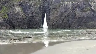 Arch Rock on Harris Beach with swelling Waves - Brookings Oregon