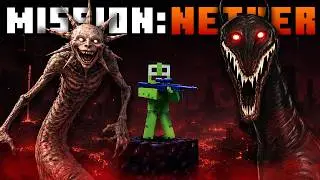 Surviving NETHER One Block With HORROR MODS