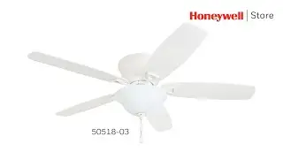 Honeywell Glen Alden White Low Profile LED Ceiling Fan With Light - 50518-03