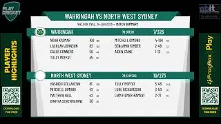 Warringah 2nd Grade v North West Sydney 2nd Grade