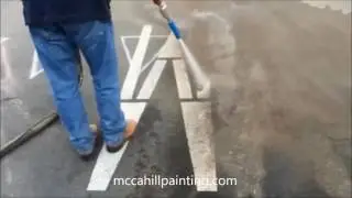 Vapor Blasting Metal and Asphalt - McCahill Painting Company
