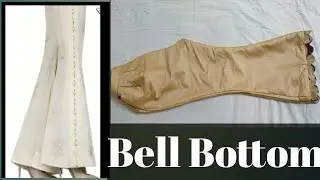 bell bottom pant cutting and stitching very easy method || fish cut pant design ||