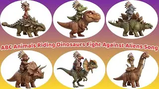 ABC Animals Ride Dinosaurs vs Aliens | Kids Alphabet Song with Roars, Fun Sounds & Epic Battles! 🦖🚀