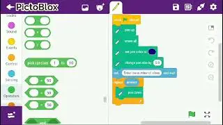 Pictoblox app (Pen maker program) with block based coding.
