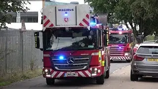 UK Fire engines responding in CONVOY - Turntable Ladder & Rescue Pump!