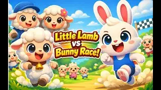 🐑🐇 Little Lamb vs Bunny Race! | Fun 3D Cartoon for Kids | Learn to Play Together