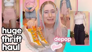 a huge swap/depop/thrift sustainable haul ♻️😍 ft. big sister swap 💅🏽