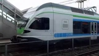 Finnish Sm5 commuter trains stops at Pasila railway station