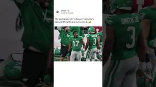 The Eagles REACTION to Saquon Barkeley&rsquo;s BACKWARDS HURDLE is comedy 😂 #nfl #highlight #eagles