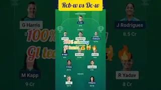 RCB W VS DC W T20 Dream11 Prediction | RCB W VS DC W Dream11 Team Of Today Match |Women's T20#shorts