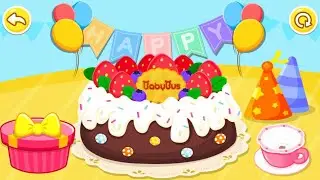 baby Panda Birthday | Learn Foods Names | Baby Bus App For Kids