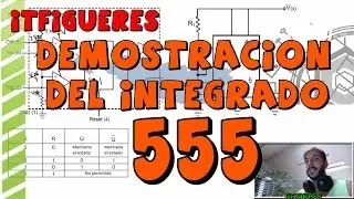 Demostración de los cambios de tiempo alto y bajo y la carga del condensador en el integrado 555
